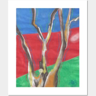 abstract art dry tree multicolor original ilustration Posters and Art